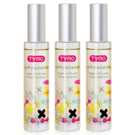 TYMO Heat Protectant for Hair with Argan Oil for Heated Styling Tools, Leave in Conditioner Spray to Smooth & Hydrate, Natural Pure Formulation, Multi-benefit Treatment, Lightweight Spray, Pack of 3