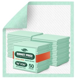 MILDPLUS Disposable Bed Pads 36\'\' X 36\'\' Heavy Duty Underpads Extra Large Incontinence Pads for Unisex Adult, Senior, Kids and Pet (50 Count)