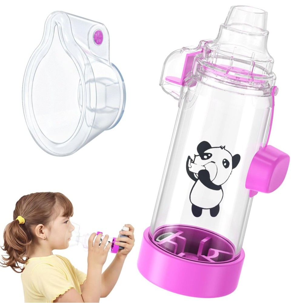 Ramixi Inhaler Spacer for Adult and Kids NESSI OTC SPACER (Panda/Purple/Kids)