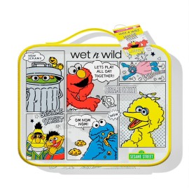 wet n wild Sesame Street Makeup Bag - Portable Cosmetics Case, Flexible Cotton Material, Full-Zip Closure, Large Capacity, Perfect for Travel, Cruelty-Free