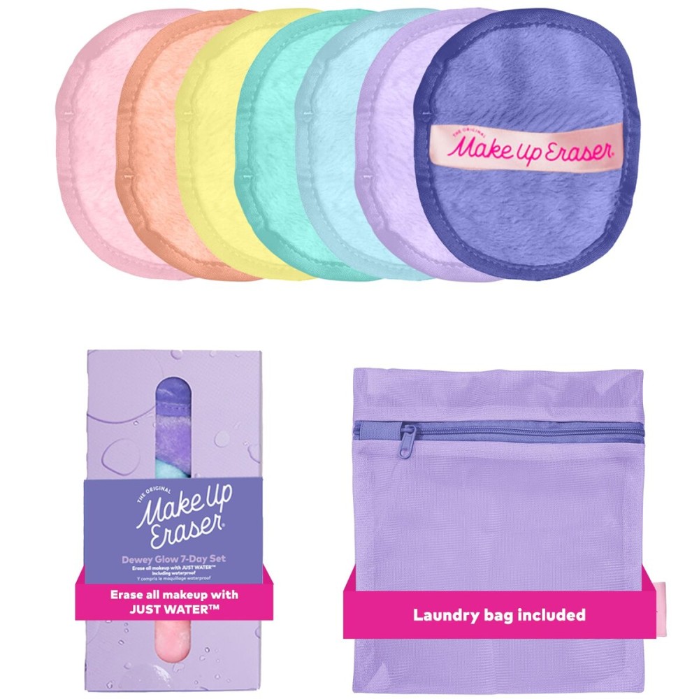 The Original Makeup Eraser 7-Day Set, Erase All Makeup with Just Water, Including Waterproof Mascara, Eyeliner, Foundation, Lipstick, Sunscreen, and More! Dewy Glow, 7ct.