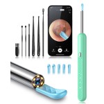 Loyker Ear Wax Removal Tool Camera, Ear Cleaner with 1080P Camera, Earwax Removal Cleaning Kit with 6 Ear Pick, Otoscope for iPhone, iPad, Android Phones, Green