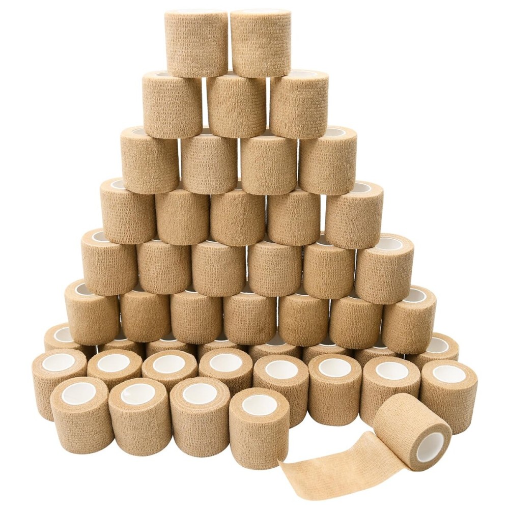 48pcs Self Adhesive Bandage Wraps, 2in 5 Yards, Skin Color