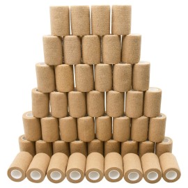 48pcs Self Adhesive Bandage Wraps, 3in 5 Yards, Skin Color