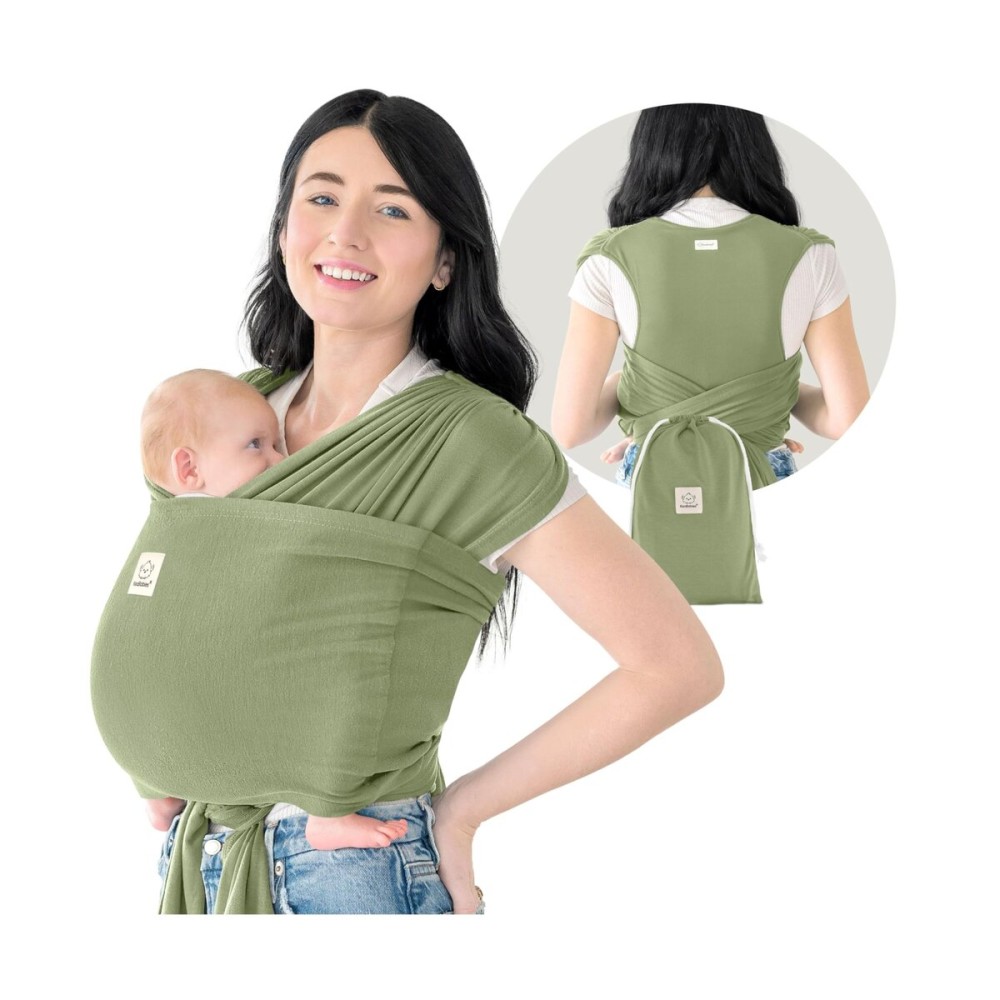 KeaBabies Baby Wrap Carrier Ring Sling - Easy to Wear, Adjustable D-Lite Baby Carrier Newborn to Toddler, Infant Carrying Shirt, Hands Free Bonding, Breathable Fabric Wearing Wrap (Dusty Olive)