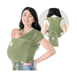 KeaBabies Baby Wrap Carrier Ring Sling - Easy to Wear, Adjustable D-Lite Baby Carrier Newborn to Toddler, Infant Carrying Shirt, Hands Free Bonding, Breathable Fabric Wearing Wrap (Dusty Olive)
