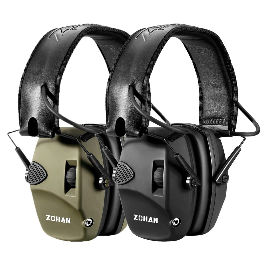 ZOHAN EM054 Electronic Shooting Ear Protection with 4X Sound Amplification 2 Pack,Slim Active Noise Reduction Earmuffs for Gun Range