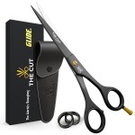 The Cut Factory- Hair Cutting Scissors & Straight Razor Barber Kit with Leather Pouch - Professional Hair Scissors, Barber Scissors & Razor with 20 Replaceable Blades