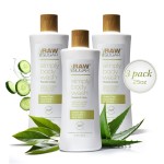 RAW SUGAR Sensitive Skin Simply Body Wash - Green Tea + Cucumber + Aloe Vera, Moisturizing & Brightening Bath & Shower Gel, Sulfate-Free, Paraben-Free & Vegan (Pack of 3)