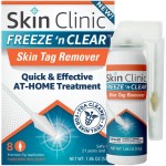 Skin Clinic Freeze \'n Clear Skin Tag Remover - Cryogenic Kit with 8 Precision-Tip Applicators + Tweezers - FDA-Cleared Freezing Skin Tag Treatment Solution for Adults
