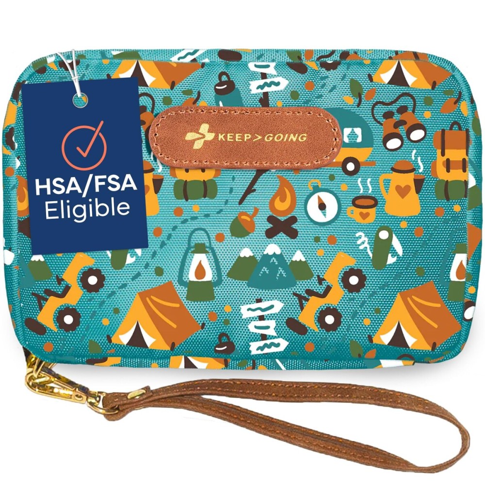 KeepGoing Travel First Aid Kit for Kids - 130 Pc. for Car, Home, Purse, Diaper Bag & Backpack with Latex-Free Bandages - Mini First Aid Kit Travel Size TSA-Approved