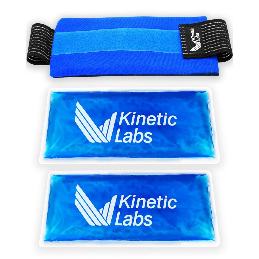 Reusable Ice Pack Wrap by Kinetic Labs - Gel Ice Pack Wrap - Ice Packs for Injuries Reusable (Large with Extra Gel Pack)