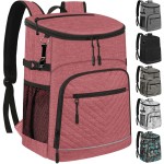 Cooler Backpack Insulated Leakproof Waterproof Backpack Cooler Bag 30 Cans, Large Capacity Lightweight Travel Camping Beach Backpack Cooler Ice Chest for Men and Women, Pink