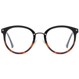 SOJOS Retro Round TR90 Blue Light Reading Glasses Womens Mens Readers Computer Glasses Eyewear Frame SJ9001, Black&Tortoise Frame 1.50 x
