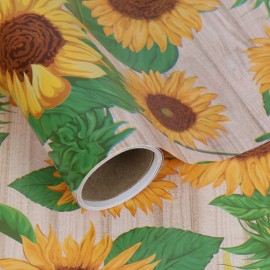 Aimyoo Sunflower Floral Wrapping Paper Roll 17 in x 10 ft, Yellow Flower Gift Wrap for Wedding Bridal Shower Women Birthday