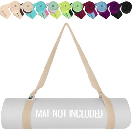TECEUM Yoga Mat Strap - 30+ Colors - Adjustable Mat Holder Sling Carrier for All Mats [Mat Not Included]