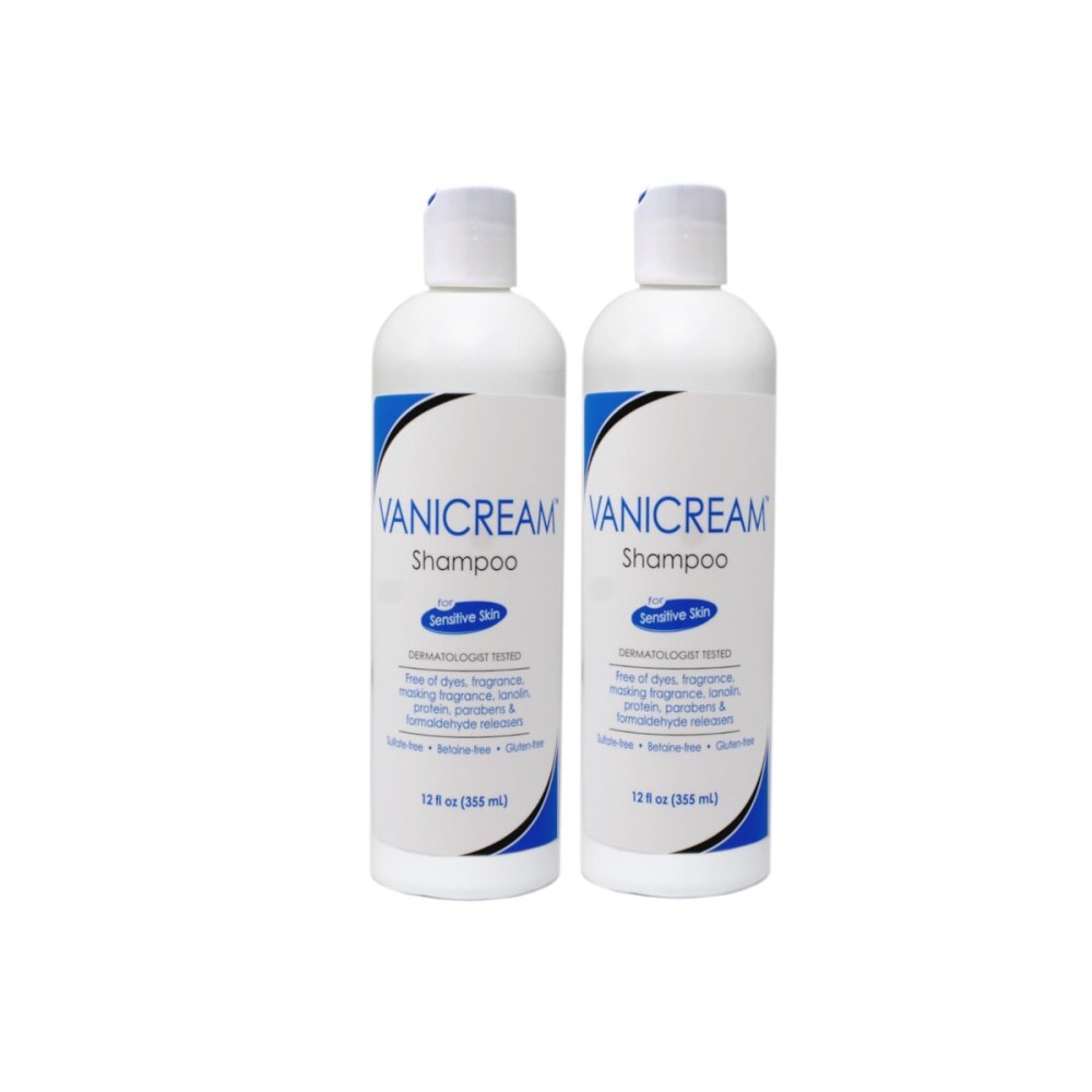 Vanicream Shampoo for Sensitive Skin, Dermatologist Tested, Free of Dyes, Fragrance, Parabens and Formaldehyde Releasers, Sulfate-Free, 12 fl oz (Pack of 2)