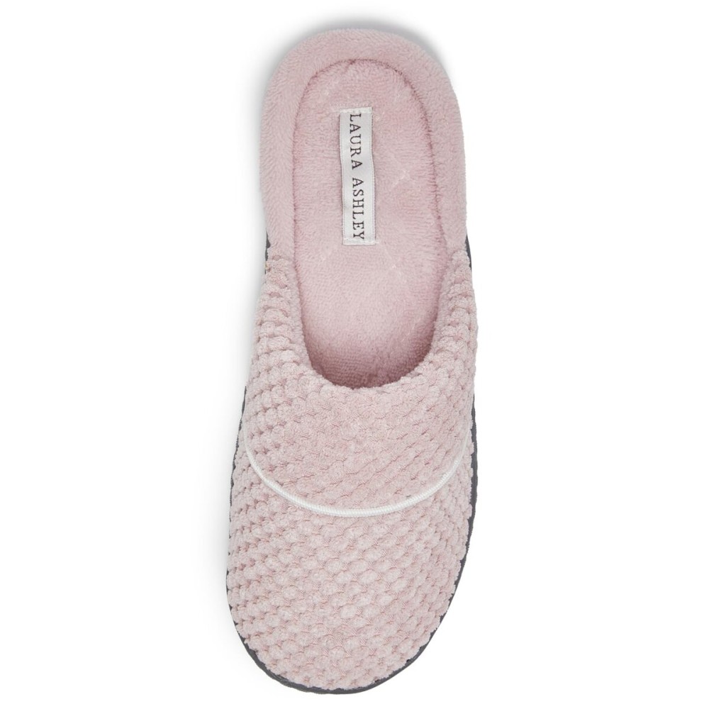 Laura Ashley Women\'s Spa Slip-On Rugged Scuff Slipper, Non-Slip House Slippers with Cushioned Insole for Ladies, Vintage Pink, X-Large