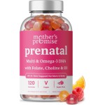 Prenatal Vitamin Gummies with DHA | Vegan Prenatal Vitamins for Women with Omega 3, Methylfolate, Choline & D3, Pregnancy Vitamins for Fetal Development | Gummy Multivitamin Supplement, 120 Count