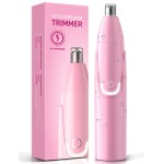 ZORAMI Rechargeable Ear and Nose Hair Trimmer - 2025 Professional Painless Eyebrow & Facial Hair Trimmer for Men Women, Powerful Motor and Dual-Edge Blades for Smoother Cutting Pink