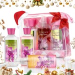 Vital Luxury Bath & Body Care Travel Set Pea Flower Scent Home Spa Set with Body Lotion, Shower Gel and Fragrance Mist
