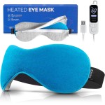 Ezona Heated Eye Mask, Warm Eye Compress Mask for Dry Eyes, USB Electric Eye Heating Pad with Temperature & Timer Control, Dry Eyes, Blepharitis, Sinus Migraine (Blue)