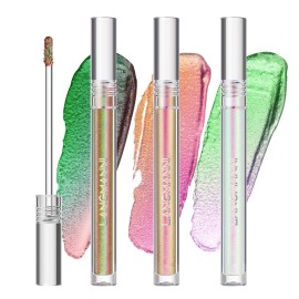 Jolilab Metallic Liquid Chameleon Eyeshadow, Multi-Dimensional Eye Looks, Long-lasting Holographic Glitter Multichrome Eyeshadows Makeup (002+006+013)