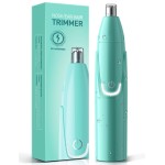 Rechargeable Ear and Nose Hair Trimmer - 2025 Professional Painless Eyebrow & Facial Hair Trimmer for Men Women, Powerful Motor and Dual-Edge Blades for Smoother Cutting Mint Green