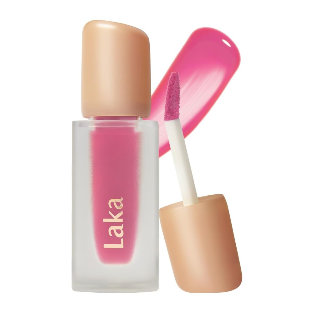 Laka Fruity Glam Tint, 4.5g/0.15oz, Glowing Lip Stain with Wide Color Spectrum, Hydrating & Lightweight Texture, Long-Lasting Bold Stain, Non-Sticky, Vegan, K-Beauty (112 Ping-pong)