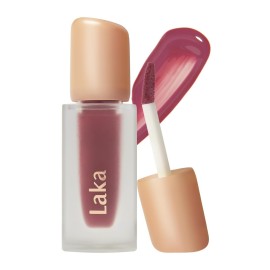 Laka Fruity Glam Tint, 4.5g/0.15oz, Glowing Lip Stain with Wide Color Spectrum, Hydrating & Lightweight Texture, Long-Lasting Bold Stain, Non-Sticky, Vegan, K-Beauty (102 Dewy)