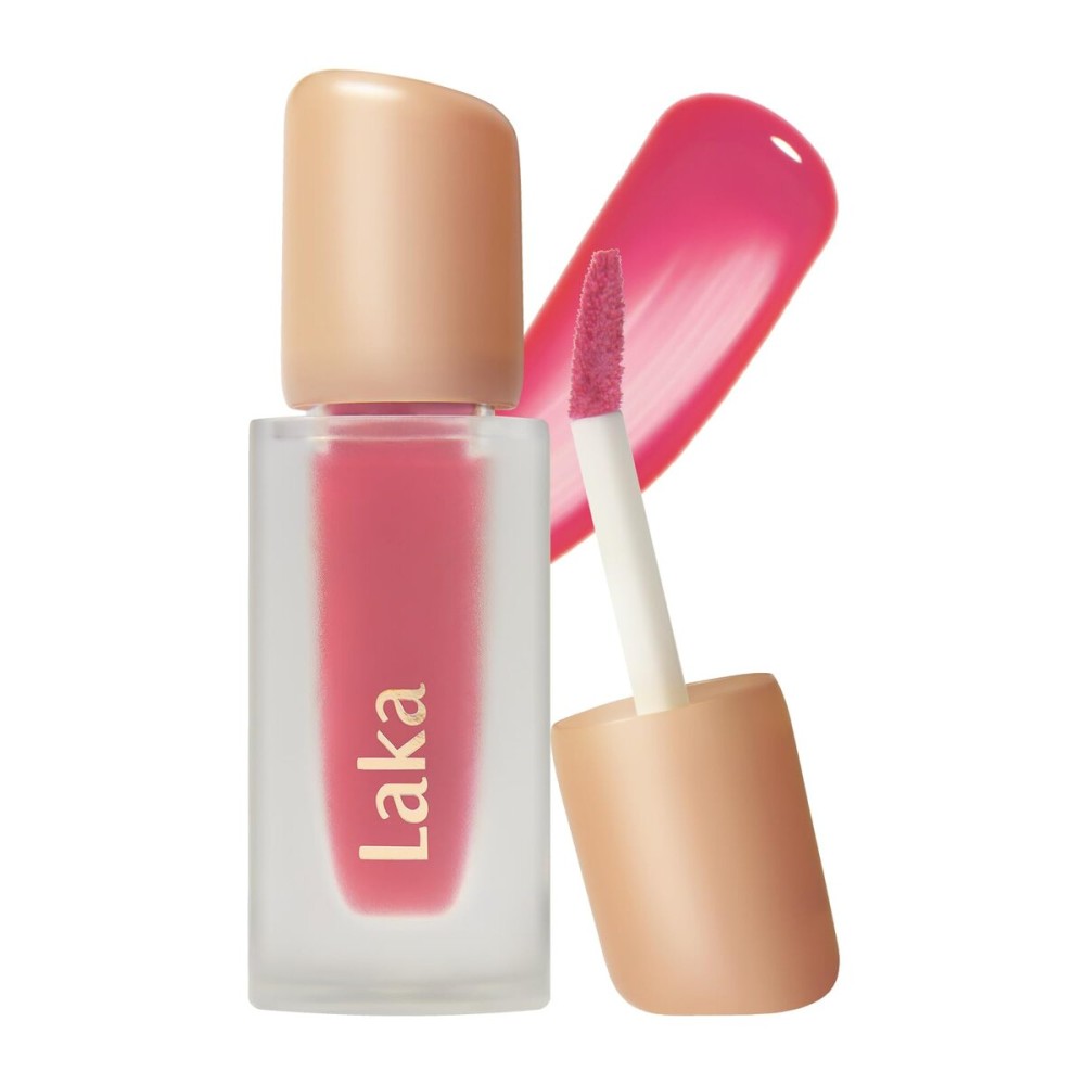 Laka Fruity Glam Tint, 4.5g/0.15oz, Glowing Lip Stain with Wide Color Spectrum, Hydrating & Lightweight Texture, Long-Lasting Bold Stain, Non-Sticky, Vegan, K-Beauty (118 Adore)