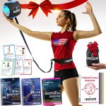 OVANTO Volleyball Training Equipment Aid - Adjustable Practice Volleyball Kit with Ultra-Stretch Neoprene, Exclusive Nylon Bag & Premium Content with Free ebooks, Best Gift for Beginners & Experts