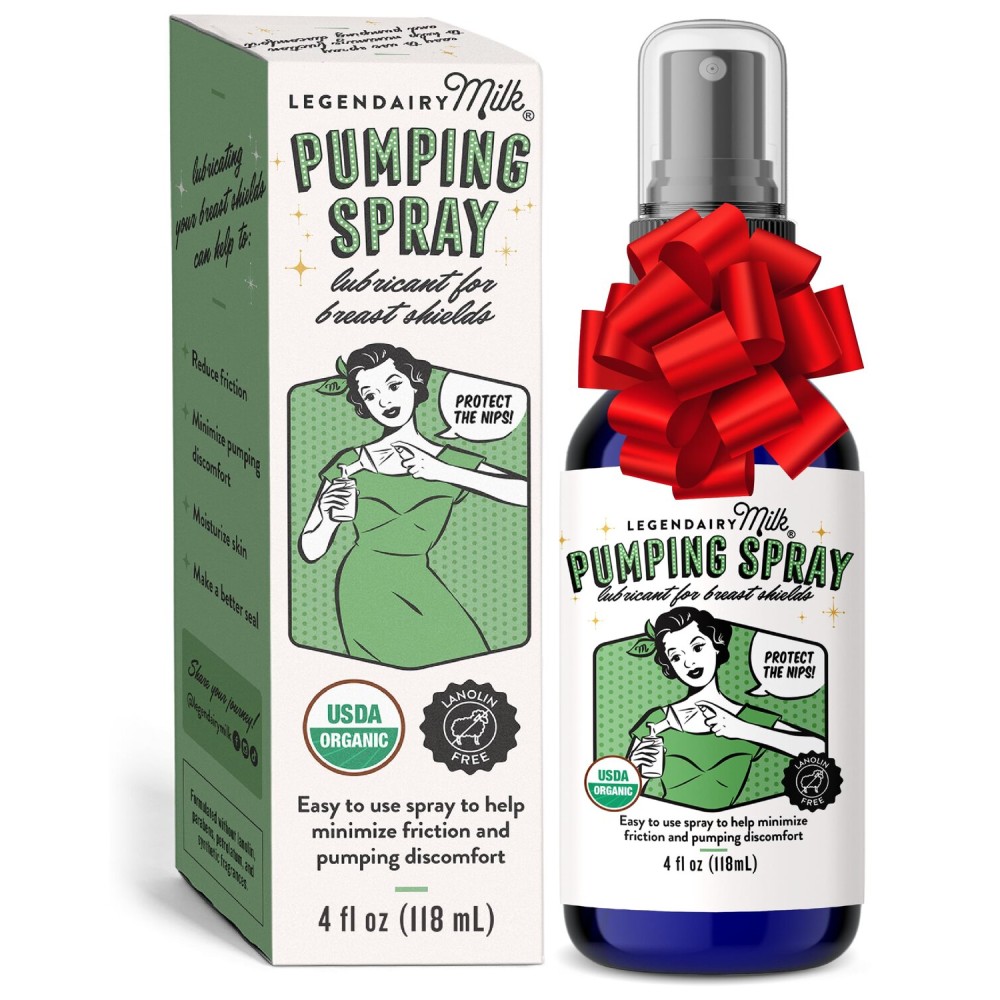 Legendairy Milk Pumping Spray 4 oz., Helps Sore Nipples & Clogged Ducts, Organic Lubricant for Breast Shields and Flanges, Vegan Breast Pump Spray, Natural & Lanolin-Free, Made in USA