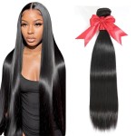 10A Straight Single Bundles Human Hair 22 Inch Brazilian Straight Human Hair 1 One Bundles 100% Unprocessed Virgin Hair Weave Natural Black Color