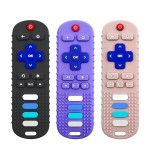 ERSIHUA 3Pcs Silicone Teething Toys, Remote Control Shape Teethers for Babies Remote Teething Toys, Silicone TV Remote Teether BPA Free/Dishwasher/Refrigerator Safe