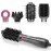 IG INGLAM 4 in 1 Hot Air Brush, Negative Ion Detachable Hair Styler & Volumizer with 2 Brush Heads, Updated Push Switch, Gray