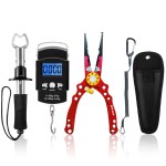 XBLACK Fishing Tool Kit, Fishing Pliers, Fish Lip Gripper, Fishing Scale, Fish Grip Tools Set with Sheath Lanyard, Saltwater Resistant Fishing Gear (Advanced Set - C)