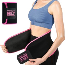 ZPP Waist Trainer for Women and Men, Neoprene Sweat Band Waist Trimmer Belt Slimming Stomach Wrap for Workout Black/Pink