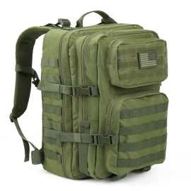 REEBOW GEAR Military Tactical Backpack Large Army 3 Day Assault Pack Molle Bag Army Green