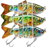 CharmYee Bass Fishing Lures with Hot Stamping Foil Designed Highly Realistic 6 Multi Jointed Swimbaits for Freshwater Saltwater Bass Trout Fishing Bait