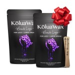 KoluaWax Hard Wax Beads for Hair Removal - Coarse Hair Formula - Face, Brazilian, Underarms, Back Chest, Bikini Waxing - Lavender Bliss, 1lb Refill for Wax Warmers & 10 Large Applicator Sticks, 2 Pack
