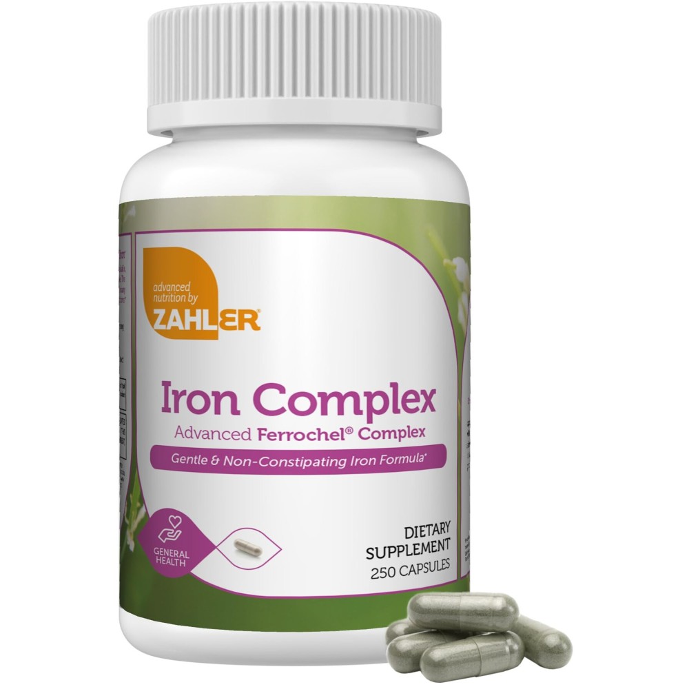 Zahler Iron Complex, Gentle & Non-Constipating Iron Formula, 250 Capsules