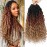 Col Bling Ombre Goddess Locs Crochet Hair 14 Inch 8 Packs Faux Locs Crochet Hair for Women 3 Tone Boho River Locs Hair with Curly Ends Synthetic Hair Style (1B/30/27)