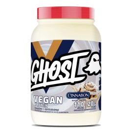GHOST Vegan Protein Powder, Cinnabon - 2lb, 20g of Protein - Plant-Based Pea & Organic Pumpkin Protein - Post Workout & Nutrition Shakes, Smoothies, & Baking - Soy & Gluten-Free