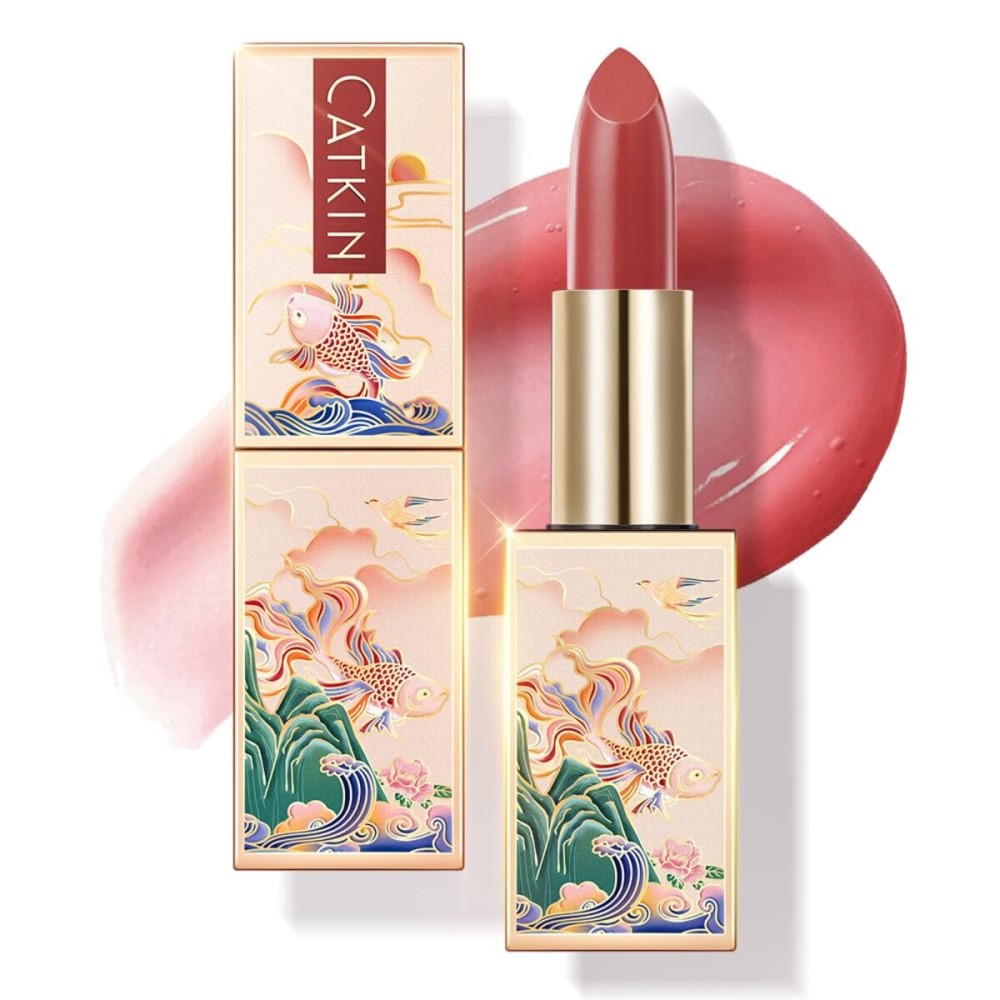 CATKIN Lip Balm Color Tinted Lip Stain Ultra Hydrating Moistrurizer Chapstick with Vitamin E Nourishing For Cracked & Dry Lips 0.12 oz C06 Camellia