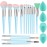 Makeup Brushes DUAIU 16pcs Professional Makeup Brush with Makeup Sponge Set Premium Synthetic Foundation Kabuki Eyebrow Concealers Blending Eye Shadow Brushes Make up Tool Kit (Blue)
