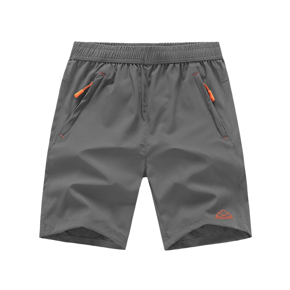 TBMPOY Men\'s Hiking Running 7 Shorts with Pockets Athletic Outdoor Sports Gym Running Short Zipper Pockets Steel Gray XXL