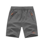TBMPOY Men\'s Hiking Running 7 Shorts with Pockets Athletic Outdoor Sports Gym Running Short Zipper Pockets Steel Gray XXL