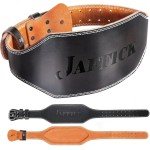 Jaffick Genuine Leather Weight Lifting Belt for Men Gym Weight Belt Lumbar Back Support Powerlifting Weightlifting Heavy Duty Workout Training Strength Training Equipment