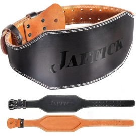 Jaffick Genuine Leather Weight Lifting Belt for Men Gym Weight Belt Lumbar Back Support Powerlifting Weightlifting Heavy Duty Workout Training Strength Training Equipment